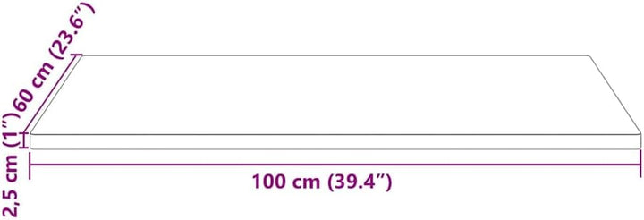 vidaXL Tischplatte 100x60x2,5 cm Massivholz Kiefer Rechteckig 100 x 60 x 2.5 cm Braun, 100 x 60 x 2.