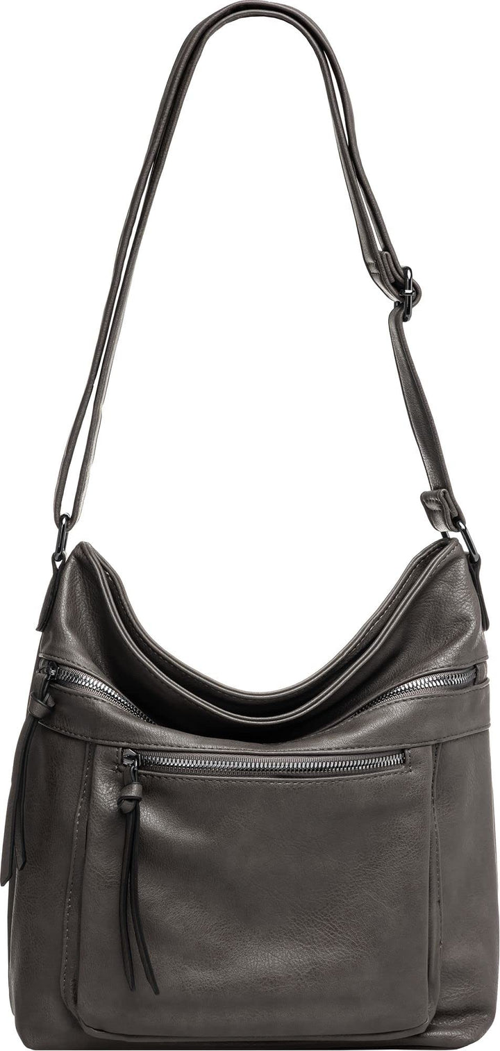 Caspar TS1070 sportlich elegante mittelgrosse Damen Crossbody Bag Umhängetasche Einheitsgrösse Dunke