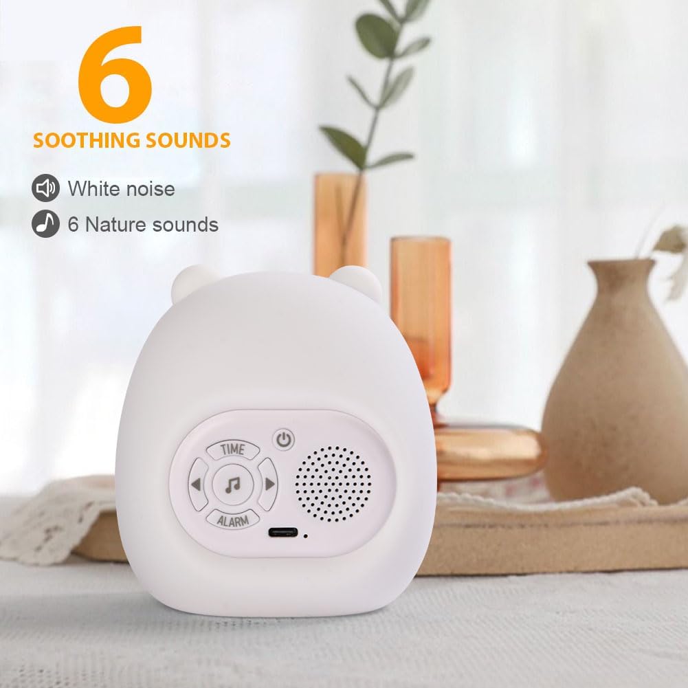 HOTUT Kinder Lichtwecker,Schlaftrainer Kinder mit Nachtlichtern,6 White Noise Kinderwecker,Digitaler