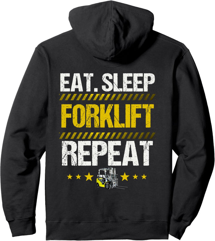 Gabelstaplerfahrer-Design auf der Rückseite der Kleidung Pullover Hoodie