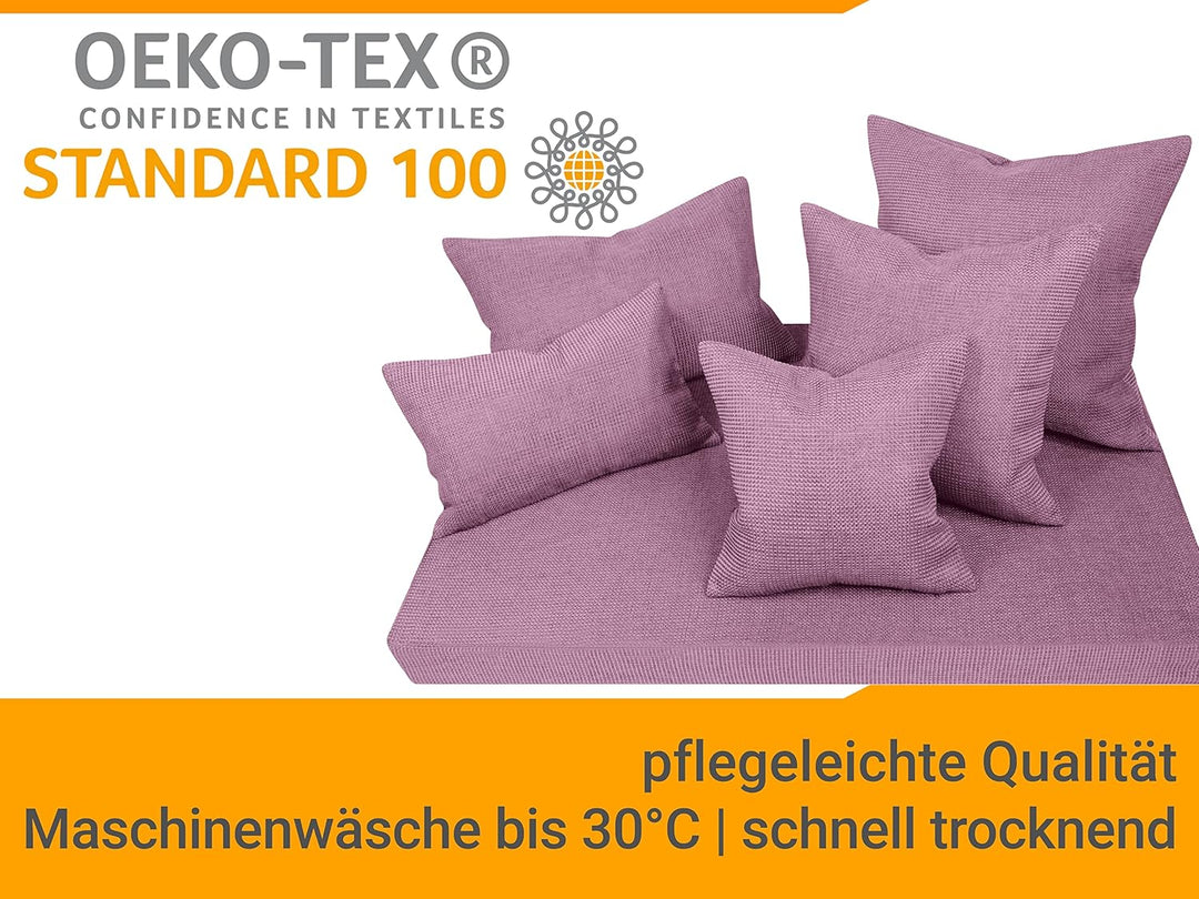 npluseins 2er Pack Kissenhüllen mit Struktur-Muster - Polsteroptik 617.767, 1 Pack (2 Stück) - Kisse