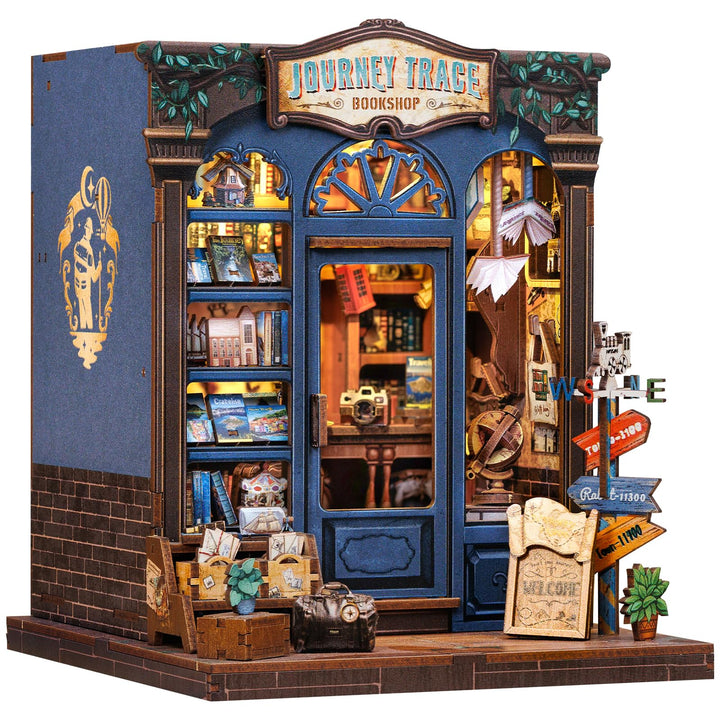 CUTEBEE Book Nook Kit – DIY Puppenhaus Häuser, Miniatur Haus Selber Bauen für Erwachsene, 3D-Holzpuz