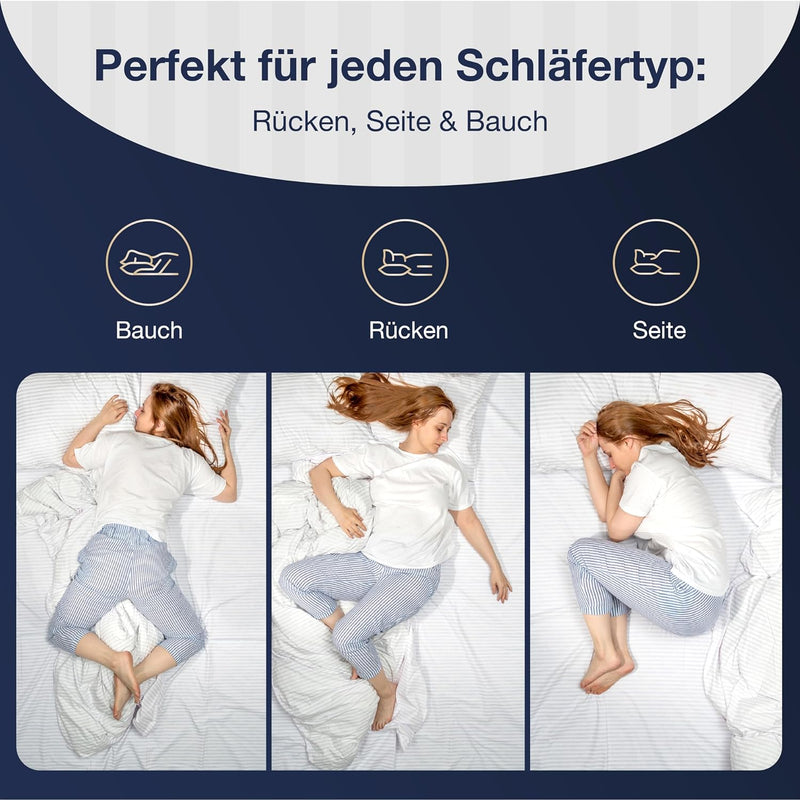 Fabsy Kopfkissen zum Schlafen 2er-Set–Luxuriöses Weiches Kühlendes Kopfkissen - Atmungsaktive Polyes
