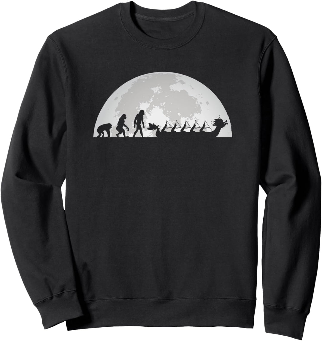 Drachenboot Evolution bei Mond Sweatshirt