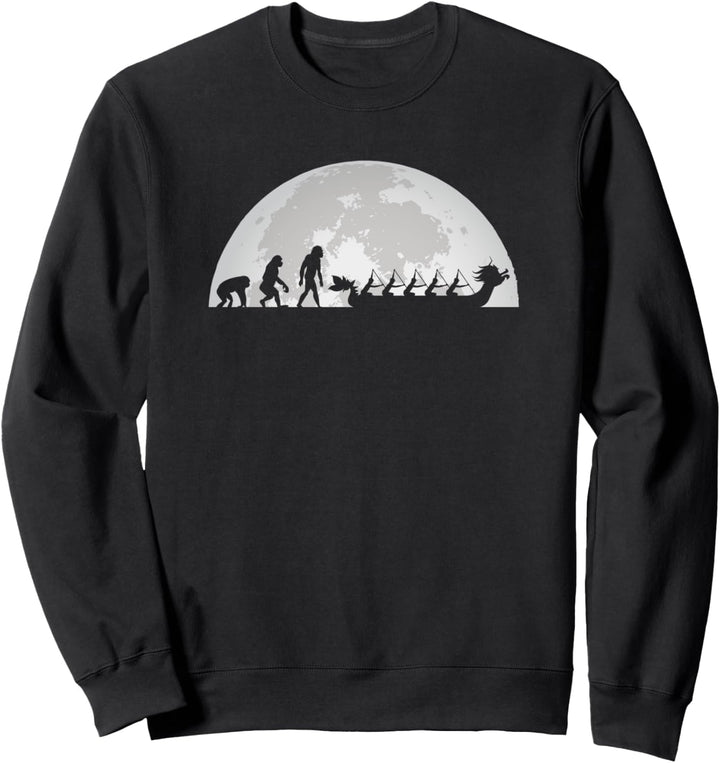 Drachenboot Evolution bei Mond Sweatshirt