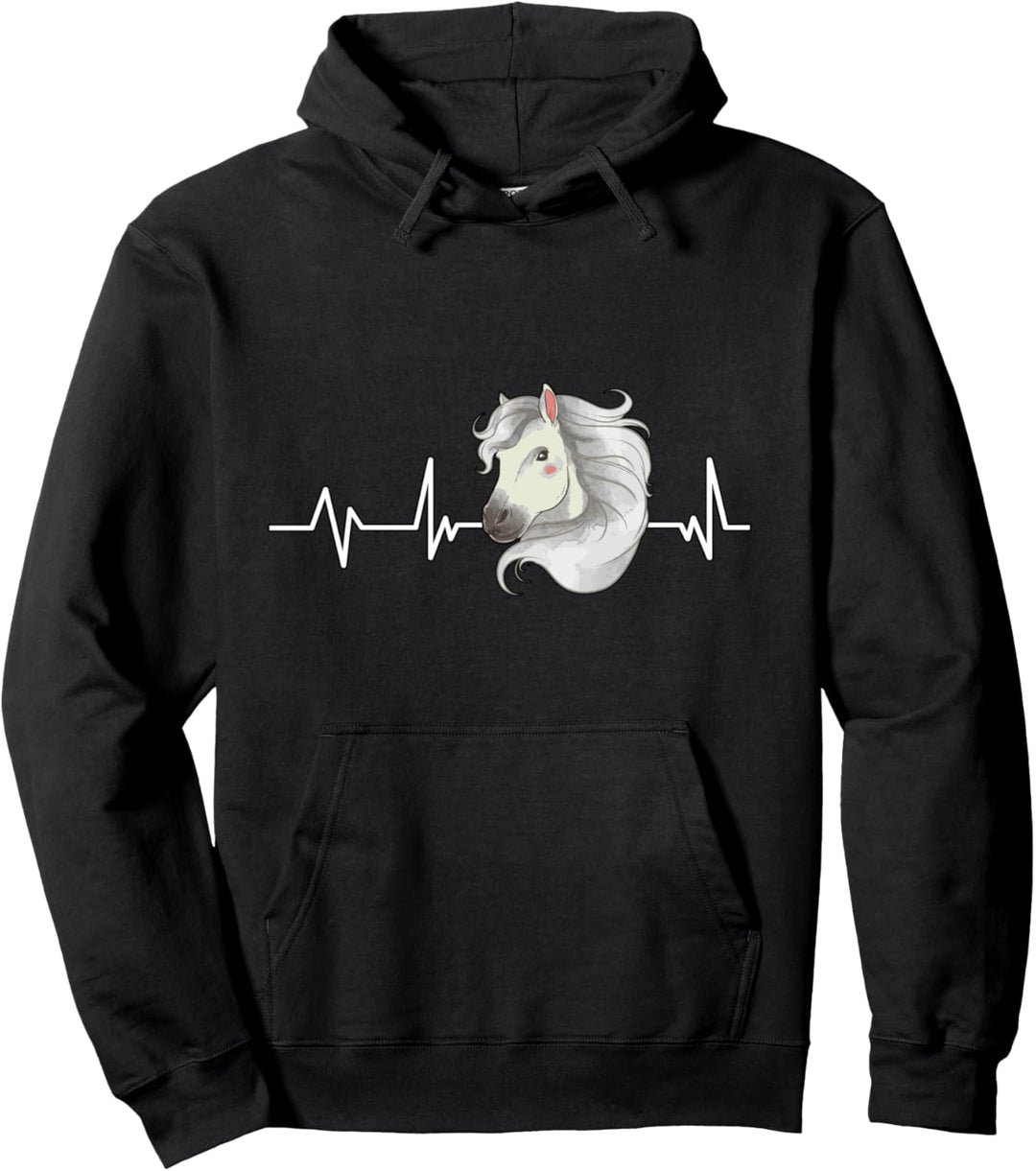 Pferd Herzschlag Reiterin Geschenk Pferd Pullover Hoodie