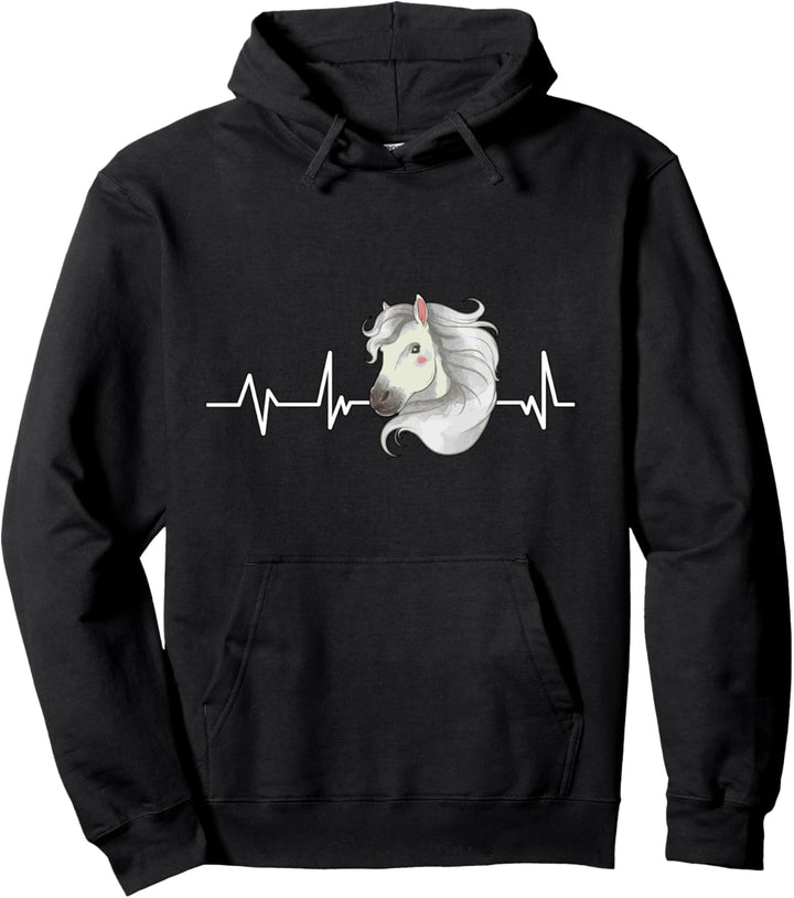 Pferd Herzschlag Reiterin Geschenk Pferd Pullover Hoodie