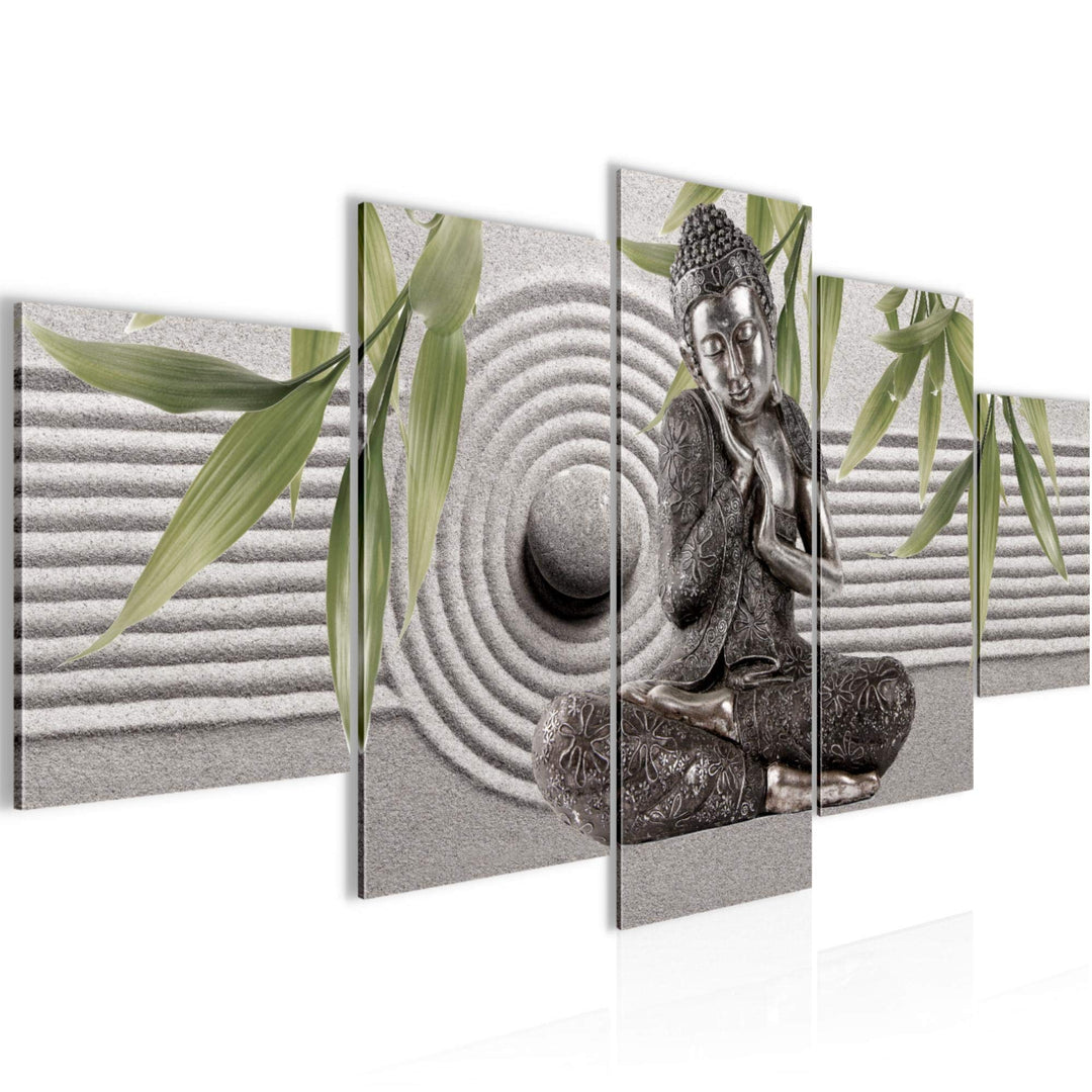 Runa Art Wandbilder Buddha Feng Shui 5 Teilig Bild auf Vlies Leinwand Deko Wohnzimmer Schlafzimmer R