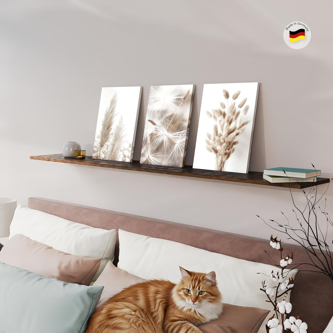 Novart FERTIG ZUM AUFHÄNGEN - Wandbilder Set Boho Style - Beige Bild XXL Wohnzimmer N008935a