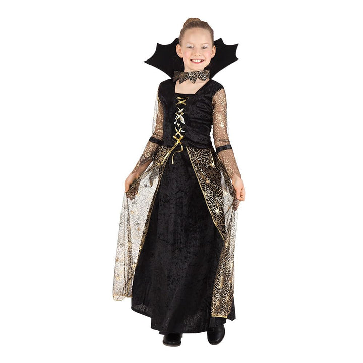 Boland - Kinderkostüm Spiderella, verschiedene Grössen, langes Kleid und Halskette, Spinnen-Dame, Sp
