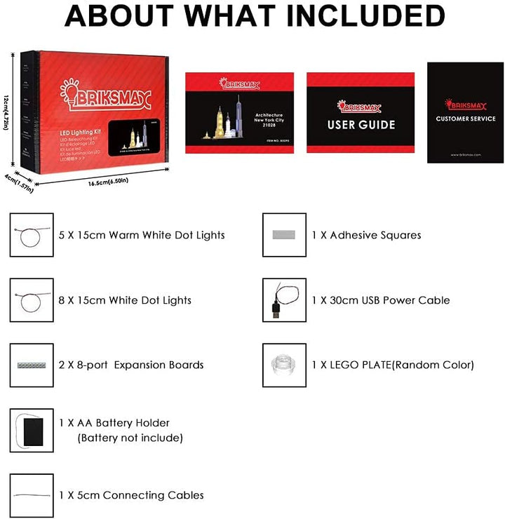 BRIKSMAX Led Beleuchtungsset für Lego Architecture New York City, Kompatibel Mit Lego 21028 Baustein