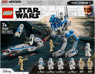 LEGO 75280 Star Wars Clone Troopers der 501. Legion, Bauset mit Kampfdroiden und at-RT Walker Single