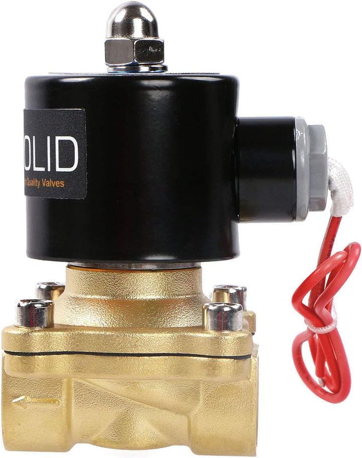 U.S. Solid 1/2" G 230V AC Messing Magnetventil Direktgesteuert für Wasser Luft Gas Öl NC Brass Solen