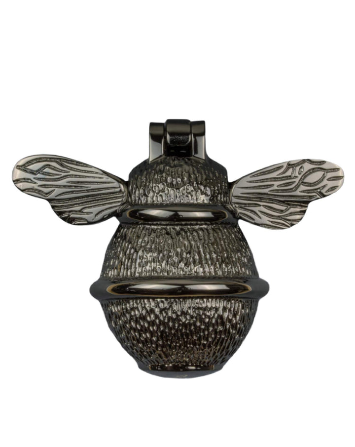 Brass Bee Türklopfer, Messing, mit schwarzem Nickel-Finish, Hummel-Türklopfer, massives Messing, Tür