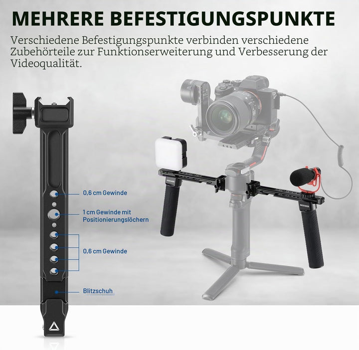 NEEWER Dual Griff Kompatibel mit DJI RS 2/RSC 2/RS 3/RS 3 Pro Ronin S Ronin SC Kamera Gimbal, Doppel