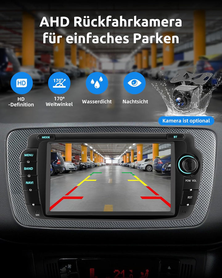 ESSGOO 2+32G Android 14 Drahtloses Carplay und Android Auto Autoradio Für Seat Ibiza IV 6J 2009-2013