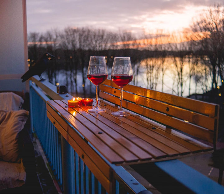 DE-COmmerce Balkonhängetisch aus Bambus Balkon Geländer Balkontisch Hängetisch Balkonbar (LxBxH) 88x