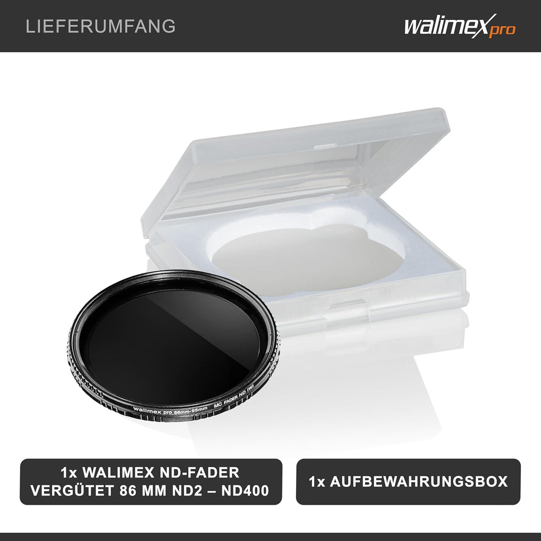 Walimex Pro ND-Fader vergütet 86 mm ND2 - ND400 86mm, 86mm
