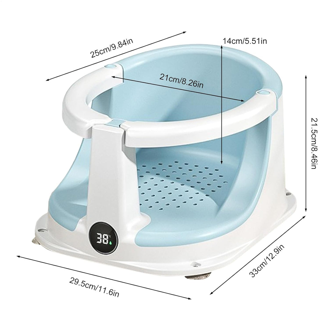 Badewannensitz Baby Ab 6 Monate | Rutschfester Badesitz Baby mit Temperatursensor | Faltbare Sichere