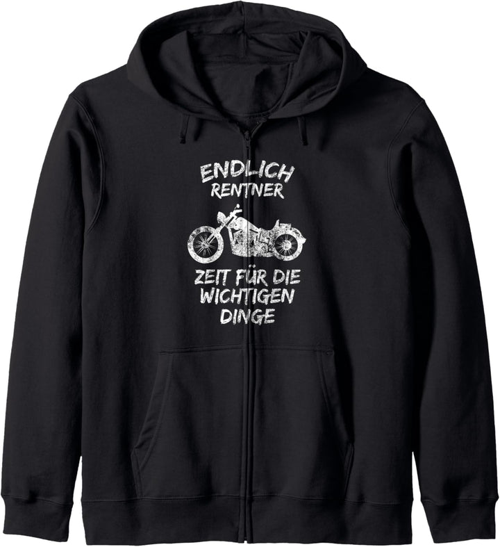 Endlich Rentner Motorrad Motorrad Ruhestand Kapuzenjacke