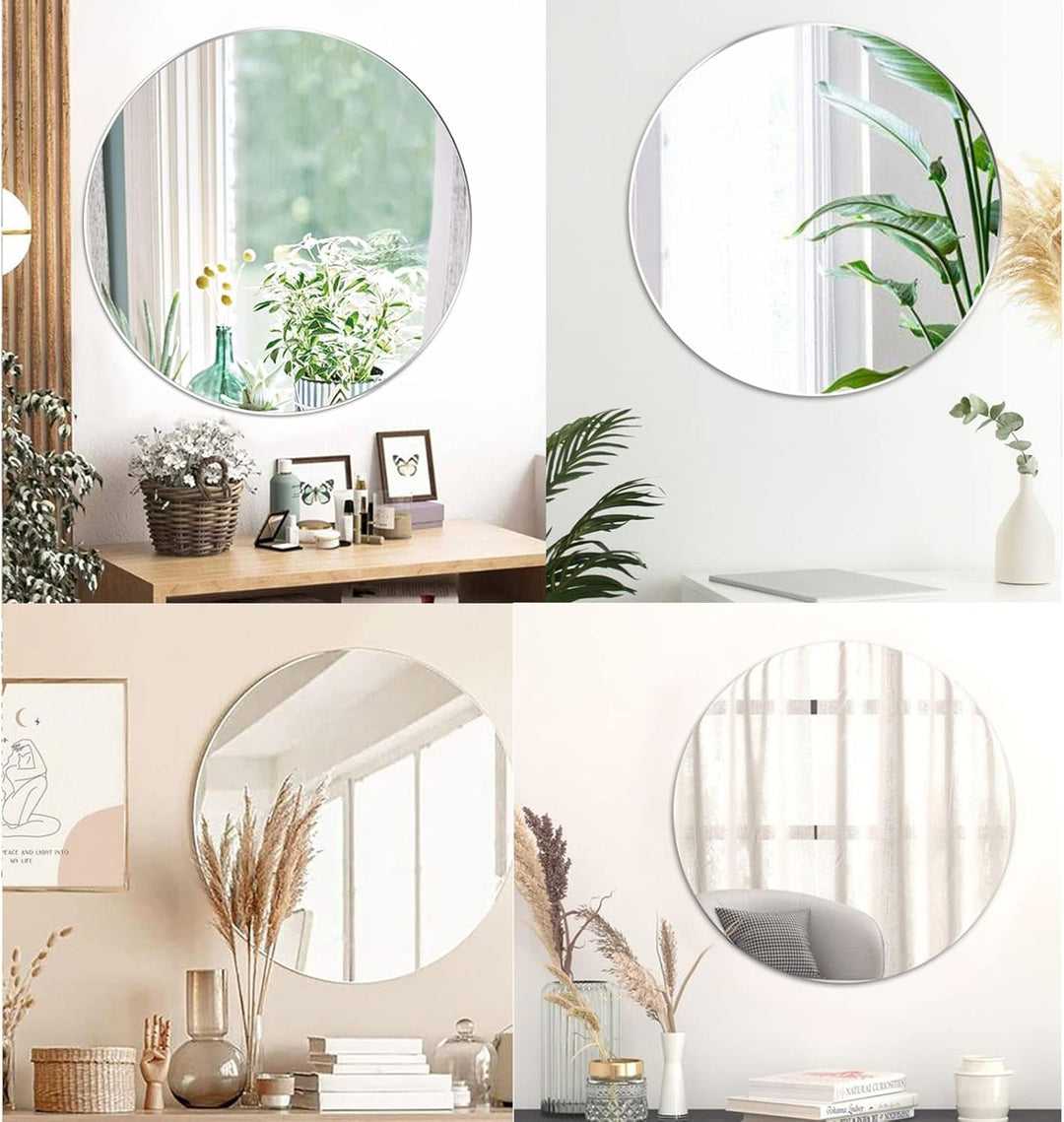 JMITHA Runder Spiegel Rund Spiegel 40cm Runder Wandspiegel Spiegel Rund Dekorative Wandspiegel Rund