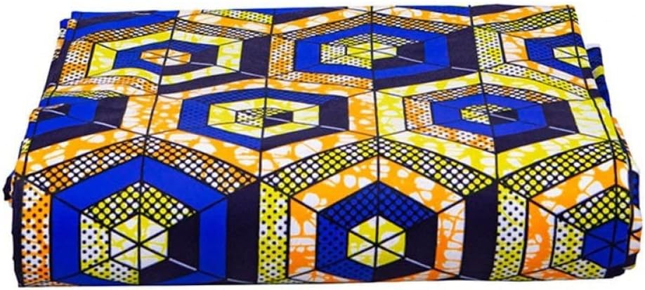 Fituenly Afrikanischer Stoff Afrikanischer Ankara-wachsdruckstoff Geometrisches Muster Polyesterstof