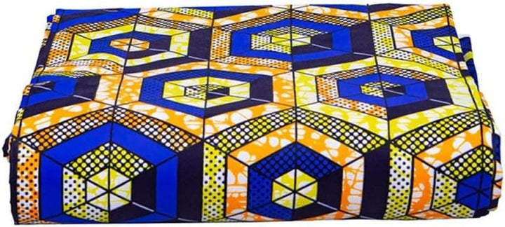 Fituenly Afrikanischer Stoff Afrikanischer Ankara-wachsdruckstoff Geometrisches Muster Polyesterstof