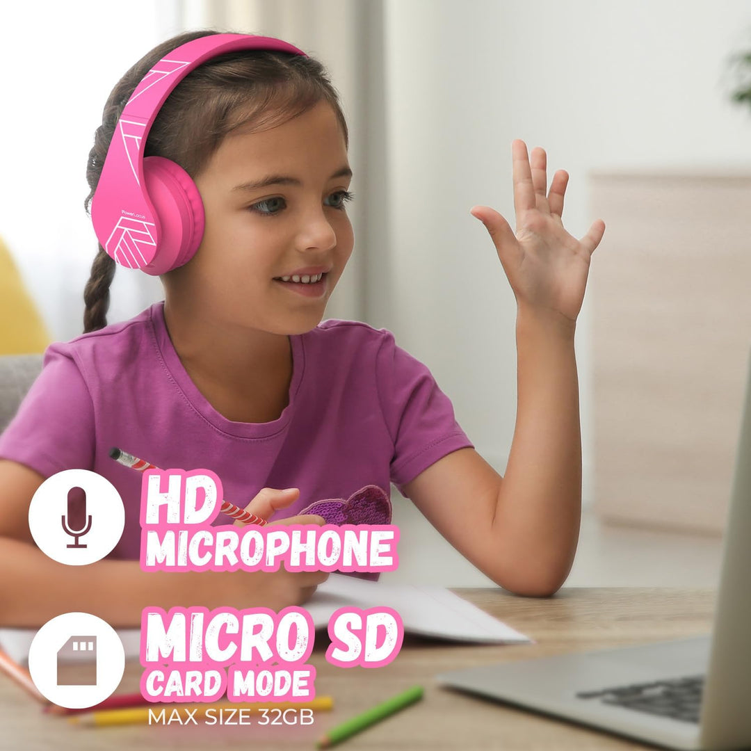 Kinder Kopfhörer, PowerLocus KinderKopfhörer Bluetooth mit 85dB Lautstärkebegrenzung, Faltbar mit Tr