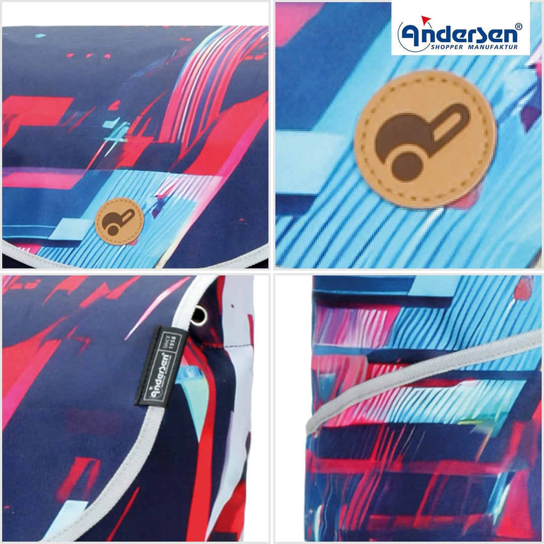 Andersen Einkaufstrolley - klappbar - 46 Liter - belastbar 40 kg - Stahlgestell - mit Kordelzug & Kl