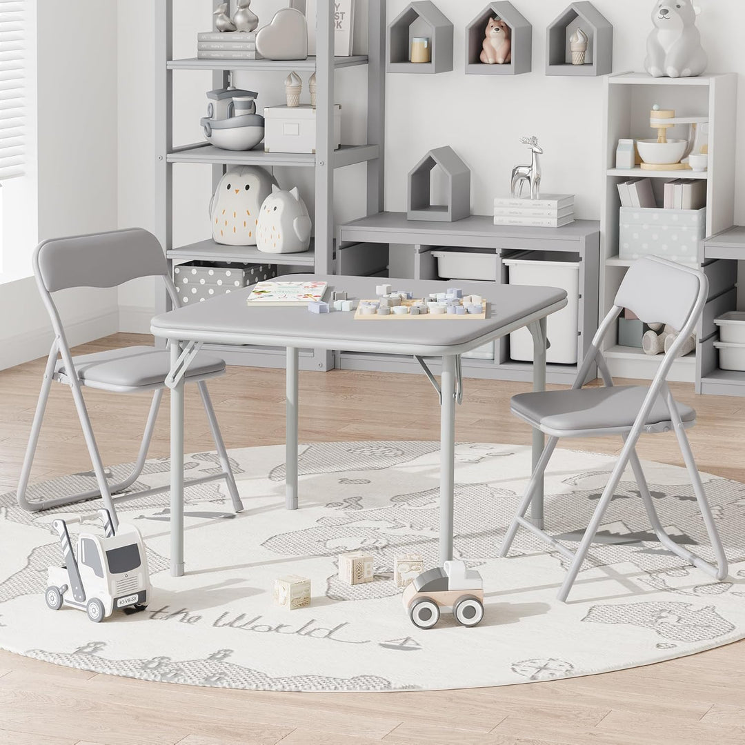 GarveeHome Klapptisch-Set mit 2 Klappstühlen, Portabel & Platzsparend, Stabiler Metallrahmen für Woh