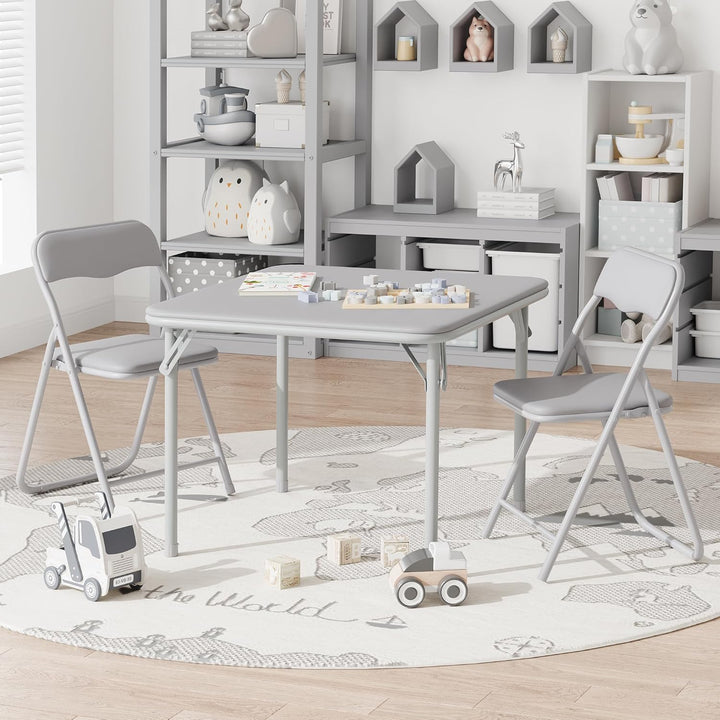 GarveeHome Klapptisch-Set mit 2 Klappstühlen, Portabel & Platzsparend, Stabiler Metallrahmen für Woh