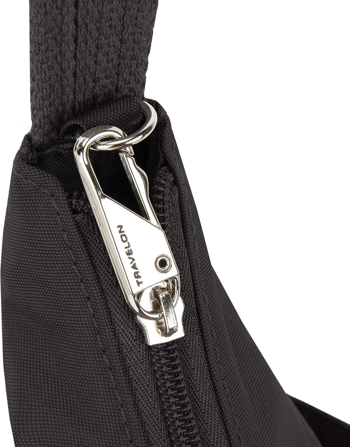 Travelon Unisex Essentials Anti-Diebstahl aufgesetzte Tasche Crossbody-Tasche Patch Crossbody Schwar