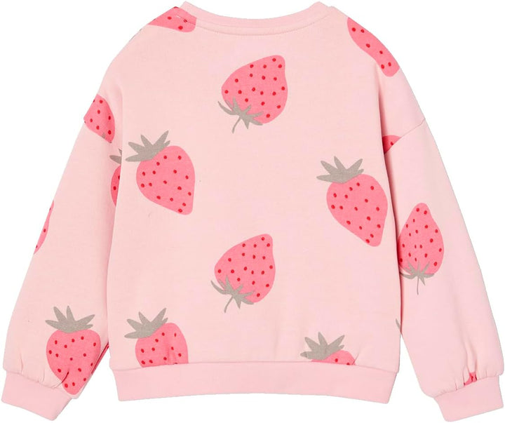 Vertbaudet Mädchen Sweatshirt 92-98 Rosa Erdbeeren, 92-98 Rosa Erdbeeren