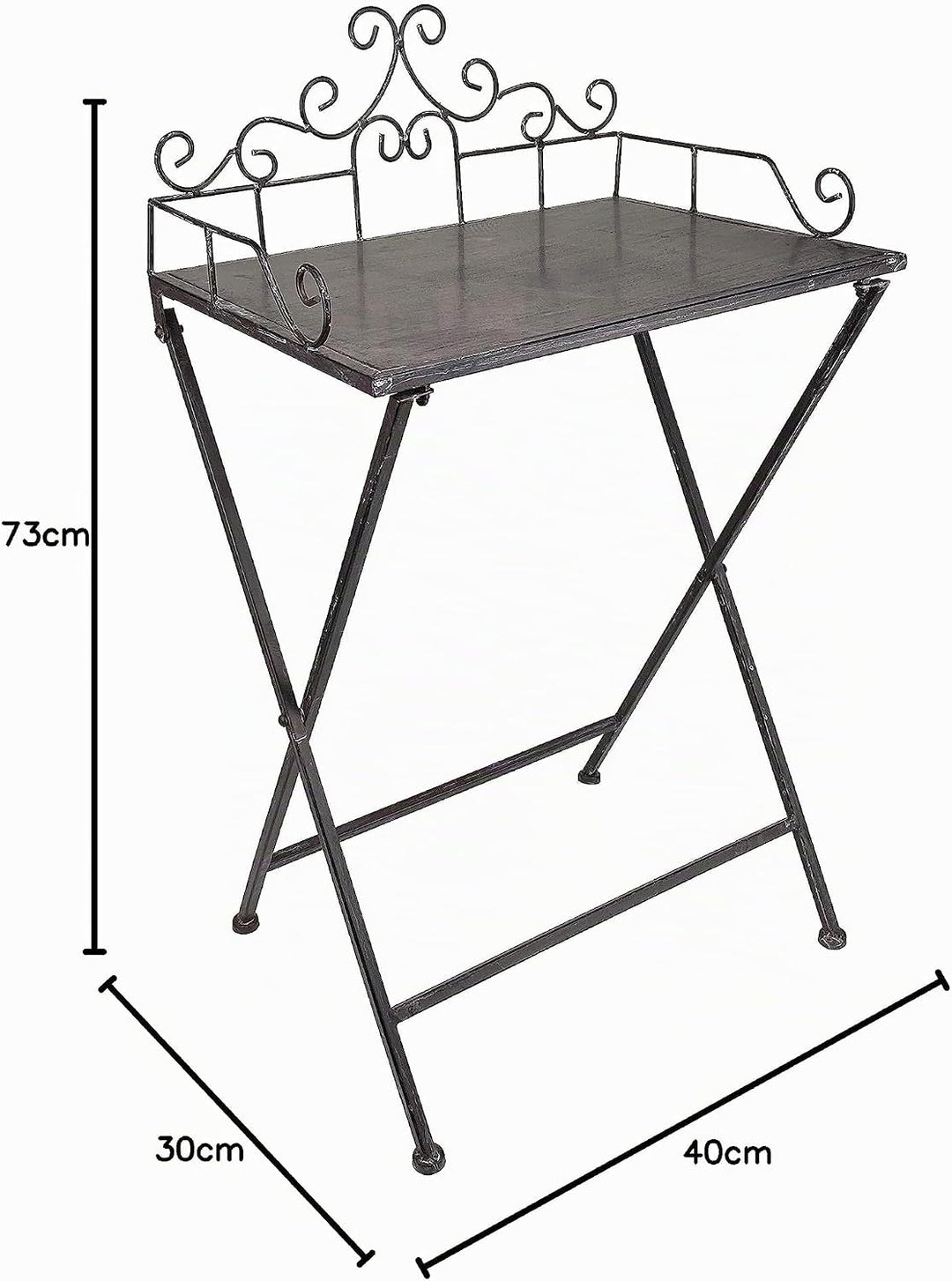 Beistelltisch Klapptisch aus Metall - Tisch für den Garten Blumenhocker Balkontisch- klappbar - Höhe