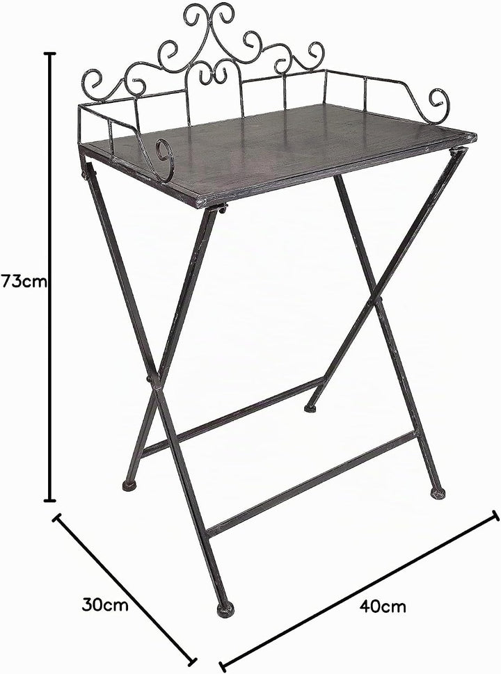 Beistelltisch Klapptisch aus Metall - Tisch für den Garten Blumenhocker Balkontisch- klappbar - Höhe