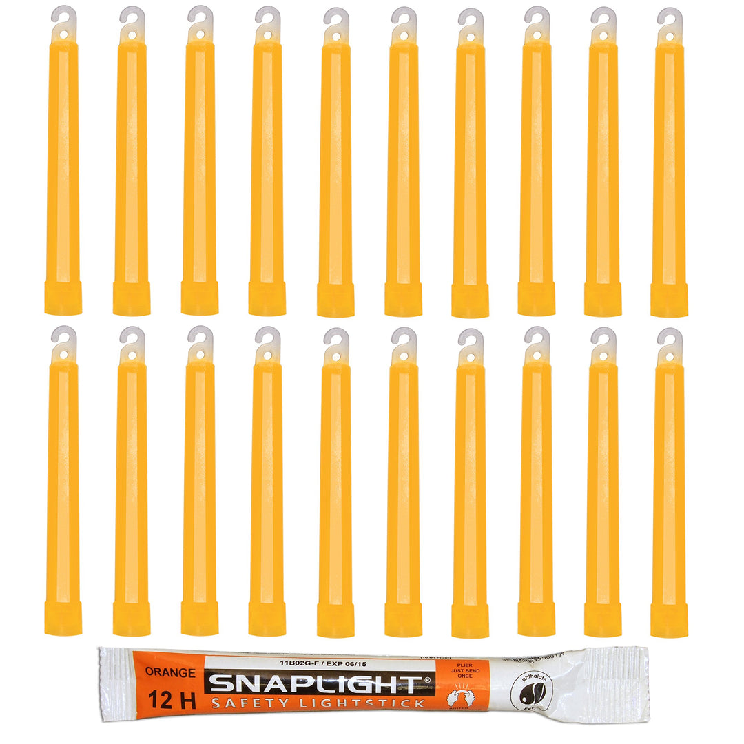 Cyalume SnapLight Knicklichter in Orange (20-er Pack) - 15 cm Glow Sticks mit Haken am Ende - ultra