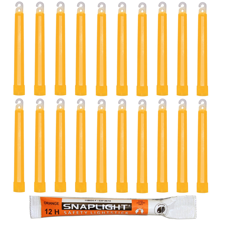 Cyalume SnapLight Knicklichter in Orange (20-er Pack) - 15 cm Glow Sticks mit Haken am Ende - ultra