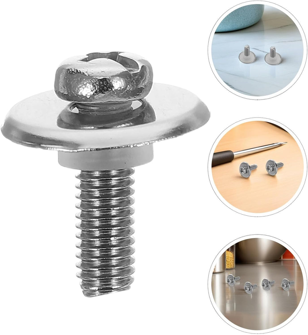 VICASKY 50 Stück Topfdeckelschrauben Edelstahl M5 mit Silikon und Metall Unterlegscheiben Universell