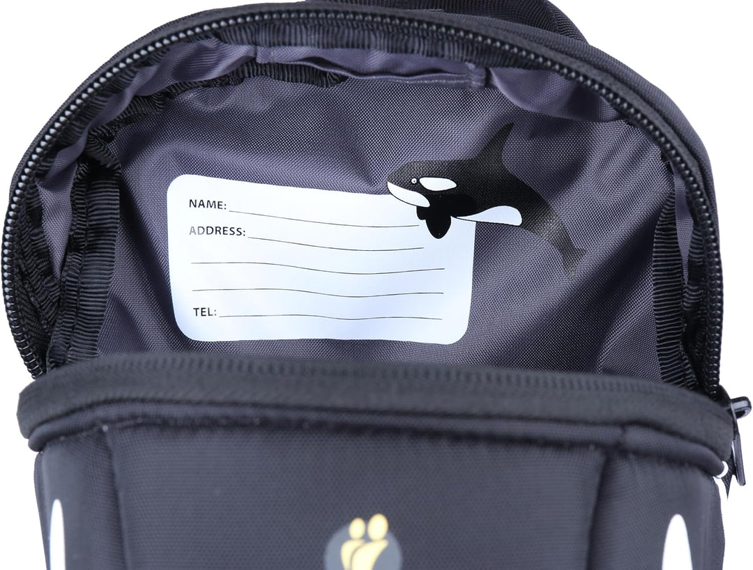 LittleLife Animal Kleinkindrucksack mit Sicherheitsleine, Orca Mini Schwarz, Mini Schwarz