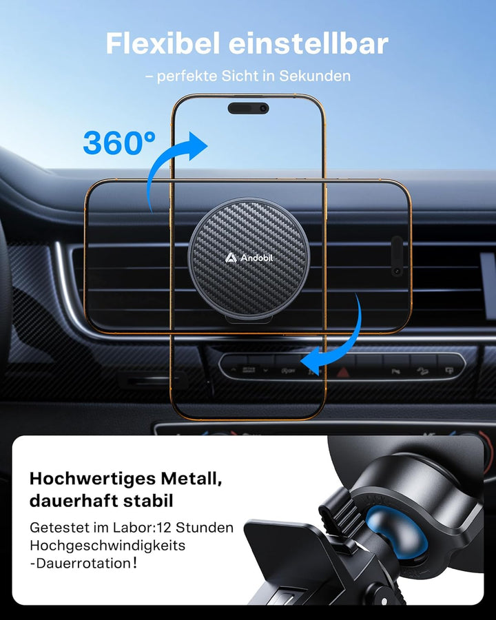 andobil Handyhalterung Auto für MagSafe Autohalterung Lüftung[2025 Neueste Magnetfaserplatte] Magnet