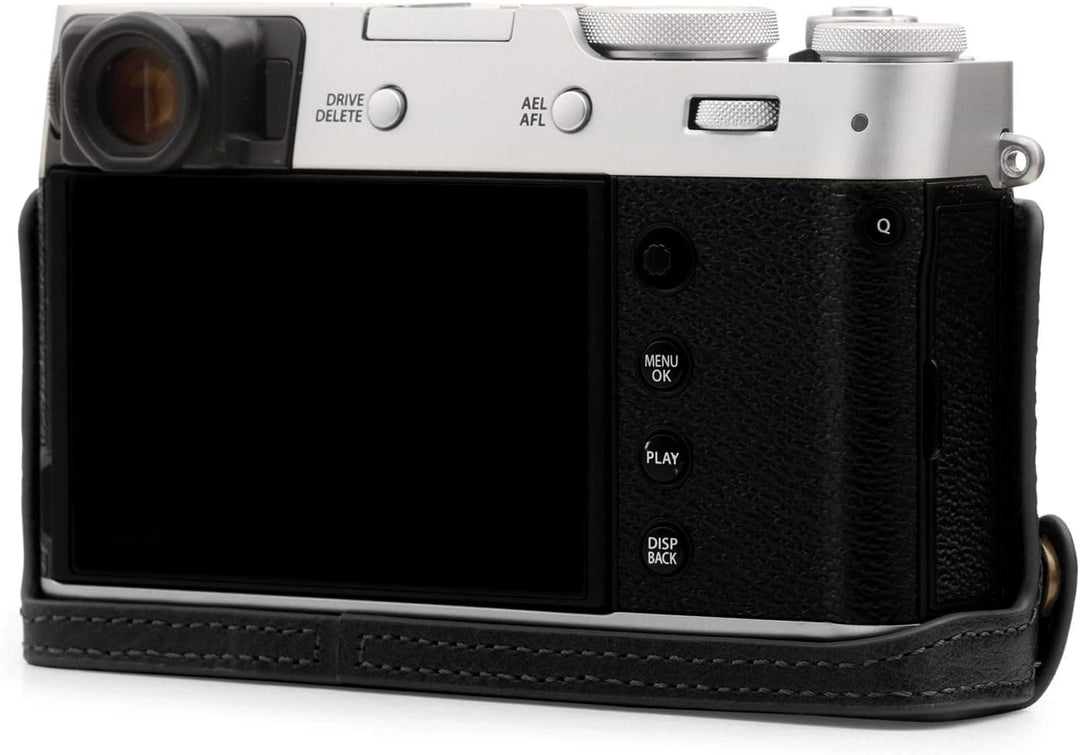 MegaGear MG1894 Ever Ready Kameratasche aus Echtleder, für Fujifilm X100V, Schwarz, Schwarz