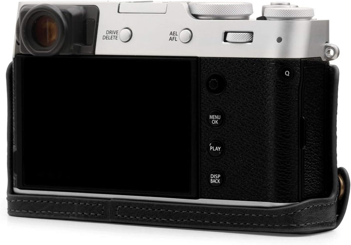 MegaGear MG1894 Ever Ready Kameratasche aus Echtleder, für Fujifilm X100V, Schwarz, Schwarz