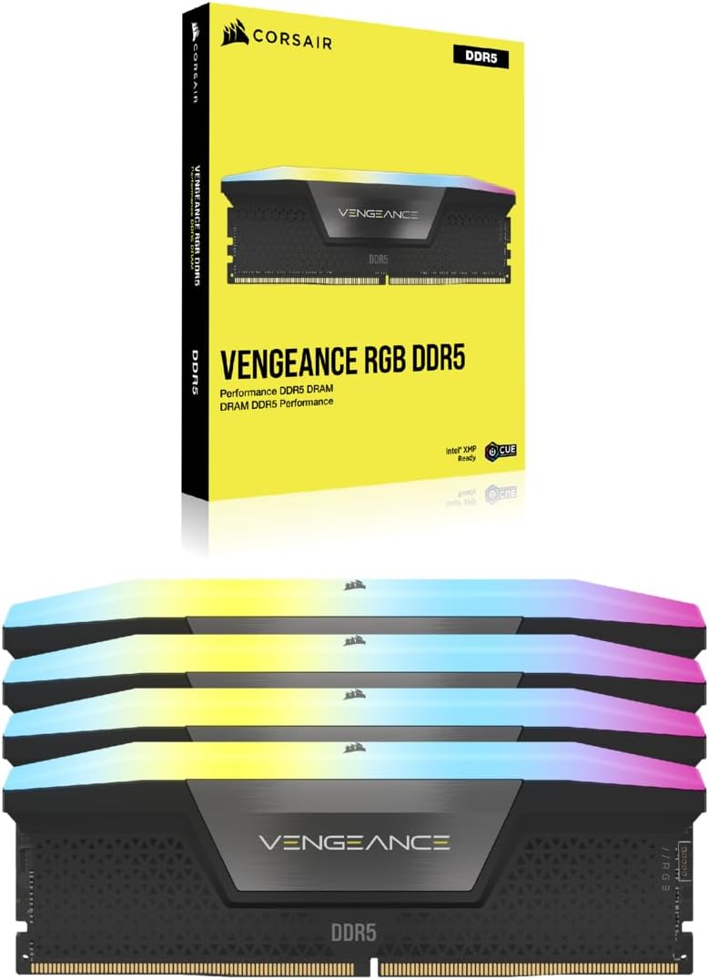 CORSAIR Vengeance RGB DDR5 192GB (4x48GB) DDR5 5200MHz C38 Intel Optimierter Desktop-Speicher (Dynam