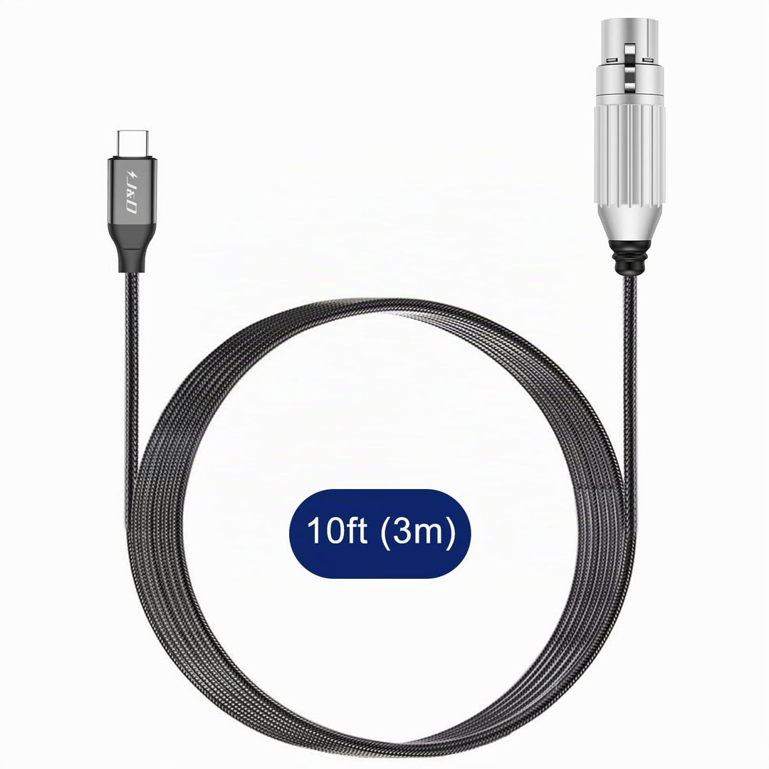 J&amp;D USB C zu XLR Mikrofon Audiokabel, Geflochtenes USB C zu XLR Buchse Mikrofonkabel für Audioaufnah