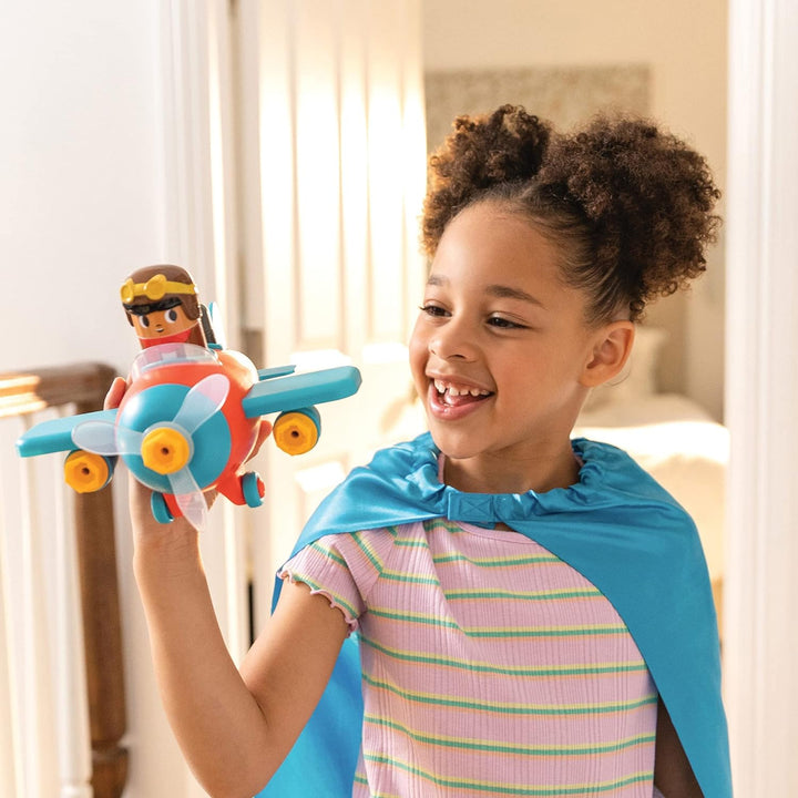Learning Resources Design & Drill Schrauberkumpel Flugzeug, Flieger-Spielset mit Flugzeug und Pilotf