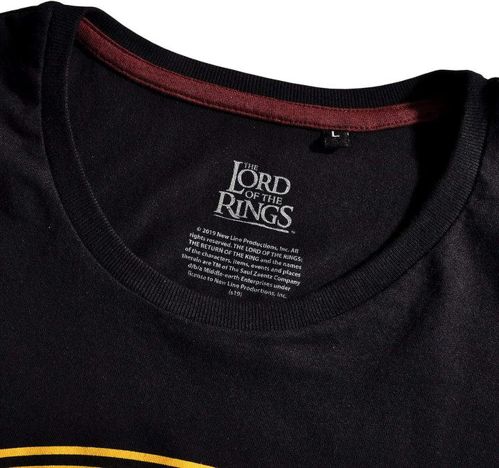 Elbenwald Herr der Ringe Herren T-Shirt Gefährten des Rings Baumwolle schwarz - M
