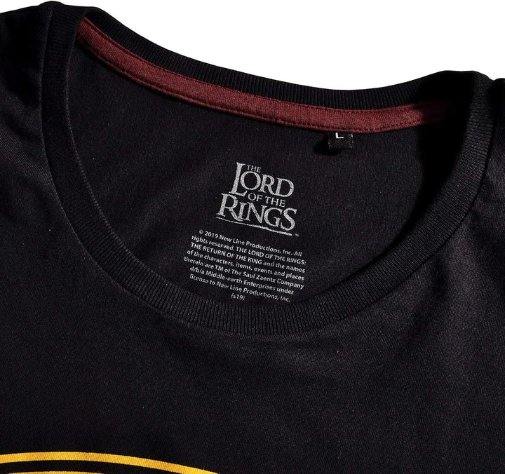 Elbenwald Herr der Ringe Herren T-Shirt Gefährten des Rings Baumwolle schwarz - M