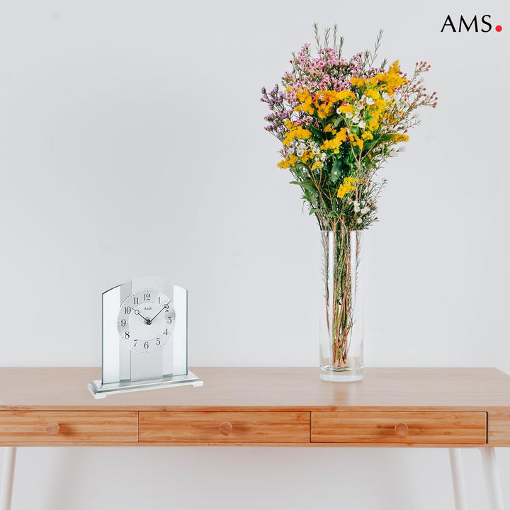 AMS Moderne Tischuhr mit Quartzwerk, batteriebetrieben - Modern Style 1120