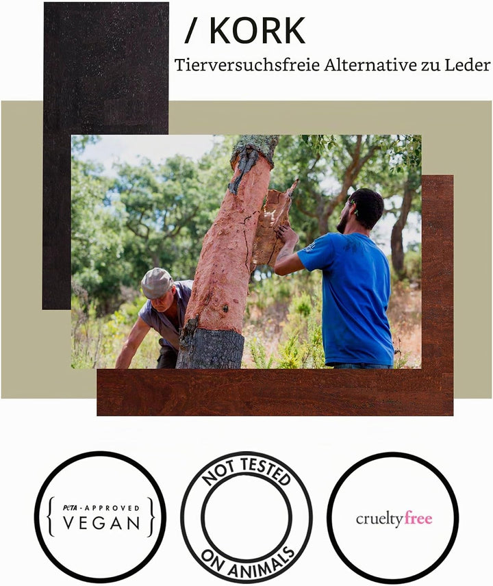 Corkor Vegane Umhängetasche Damen Geldbeutel Schultertaschen Handtasche Schulter Natur-Leder Natur K