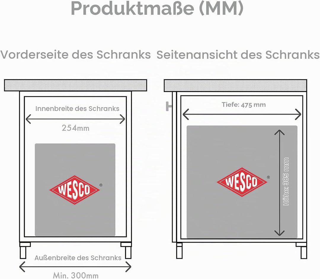WESCO Bio Trio 30DT 3x10 Liter alugrau Einbau Abfallsammler Mülleimer Vollauszug
